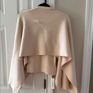 NWT Apricot Commense Cream Draped Layered Tank & Capelet Sweater Sz S